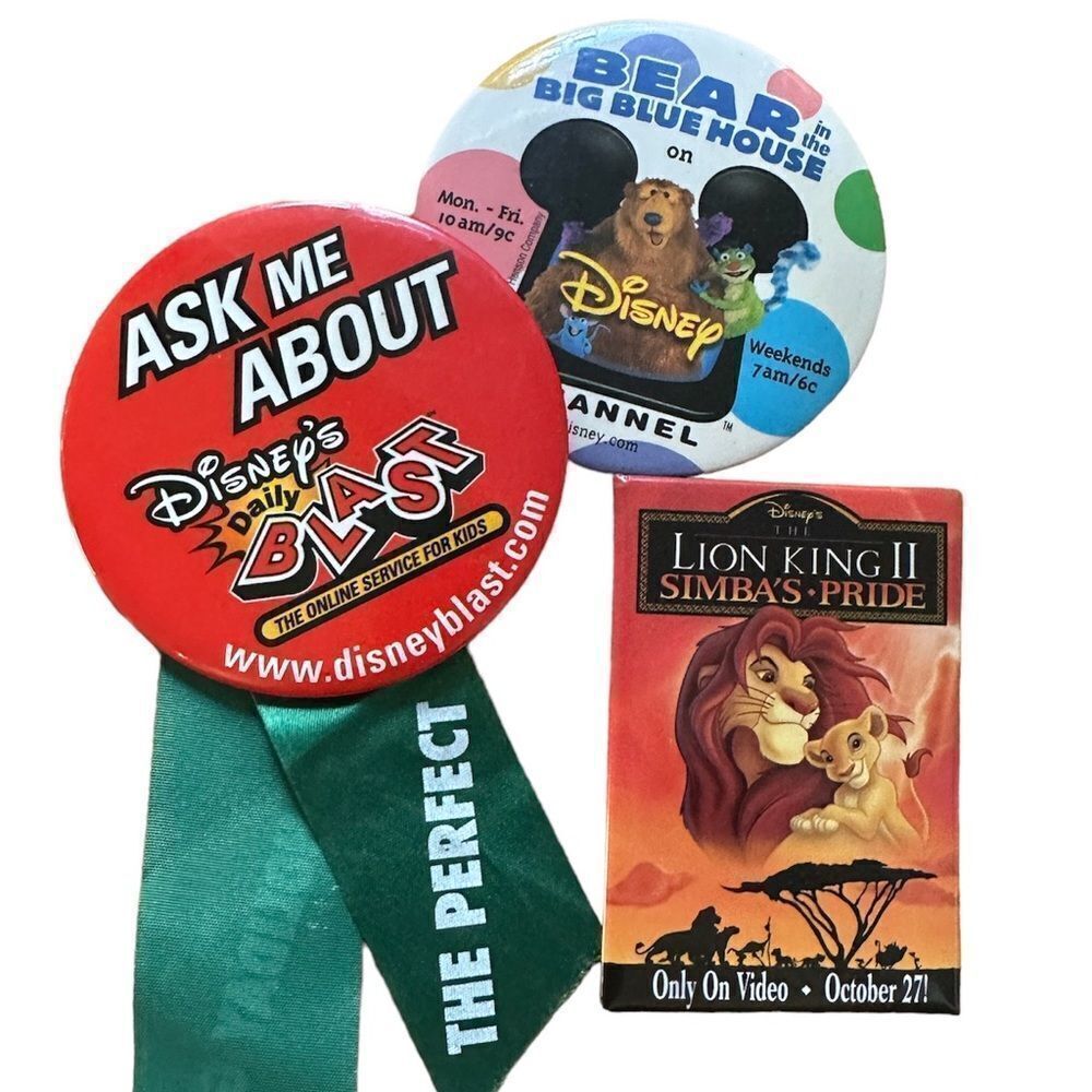 3 vintage Disney Buttons